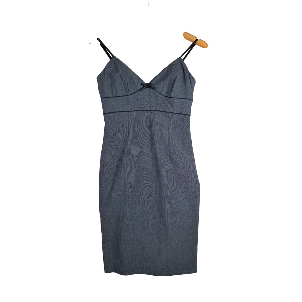 Express Y2K Pinstripe Bodycon Mini Dress size 4‎ Dark Gray